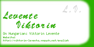 levente viktorin business card